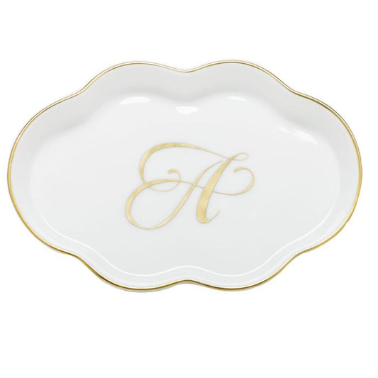 Scalloped Tray with Monogram