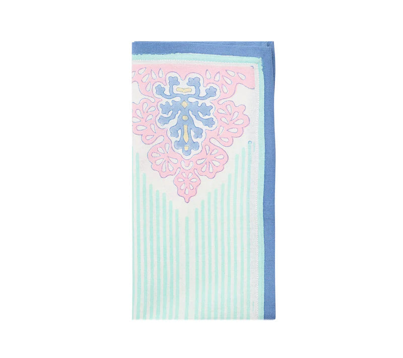 Filigree Napkin in White & Sorbet, Set of 6