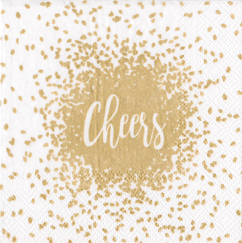 Cheers Cocktail Napkins in Gold