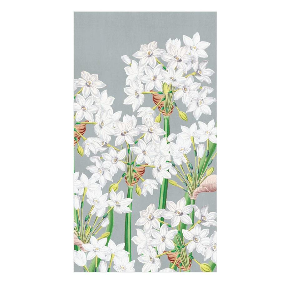 Paperwhites Silver Guest Towel