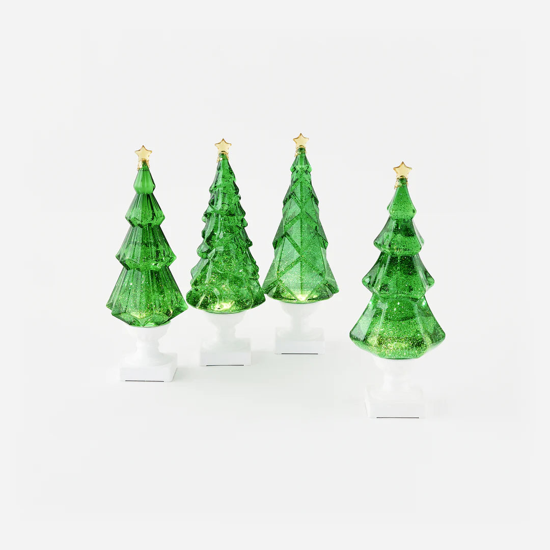 Lighted Swirl Tree Green