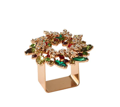 Gem Wreath Napkin Rings Set of 4