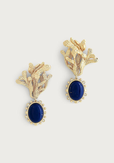 Kelp with Lapis Drop Earrings