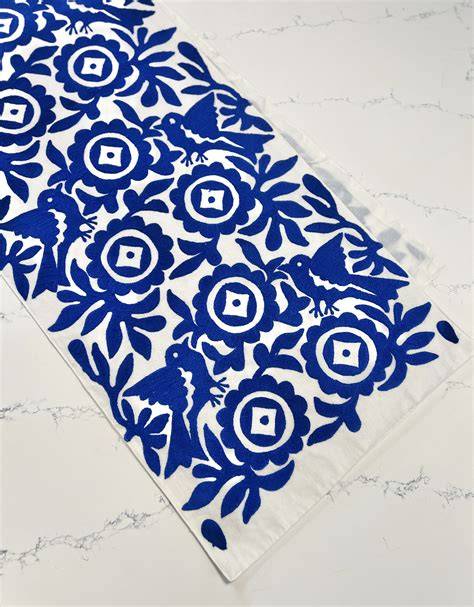 Otomi Bird Embroidered Runner