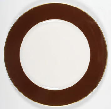 Color Charger Plate with Chocolate Band and Gold Rim (White Body)