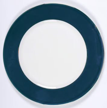 Color Charger Plate with Blue Band and Platinum Rim (White Body)