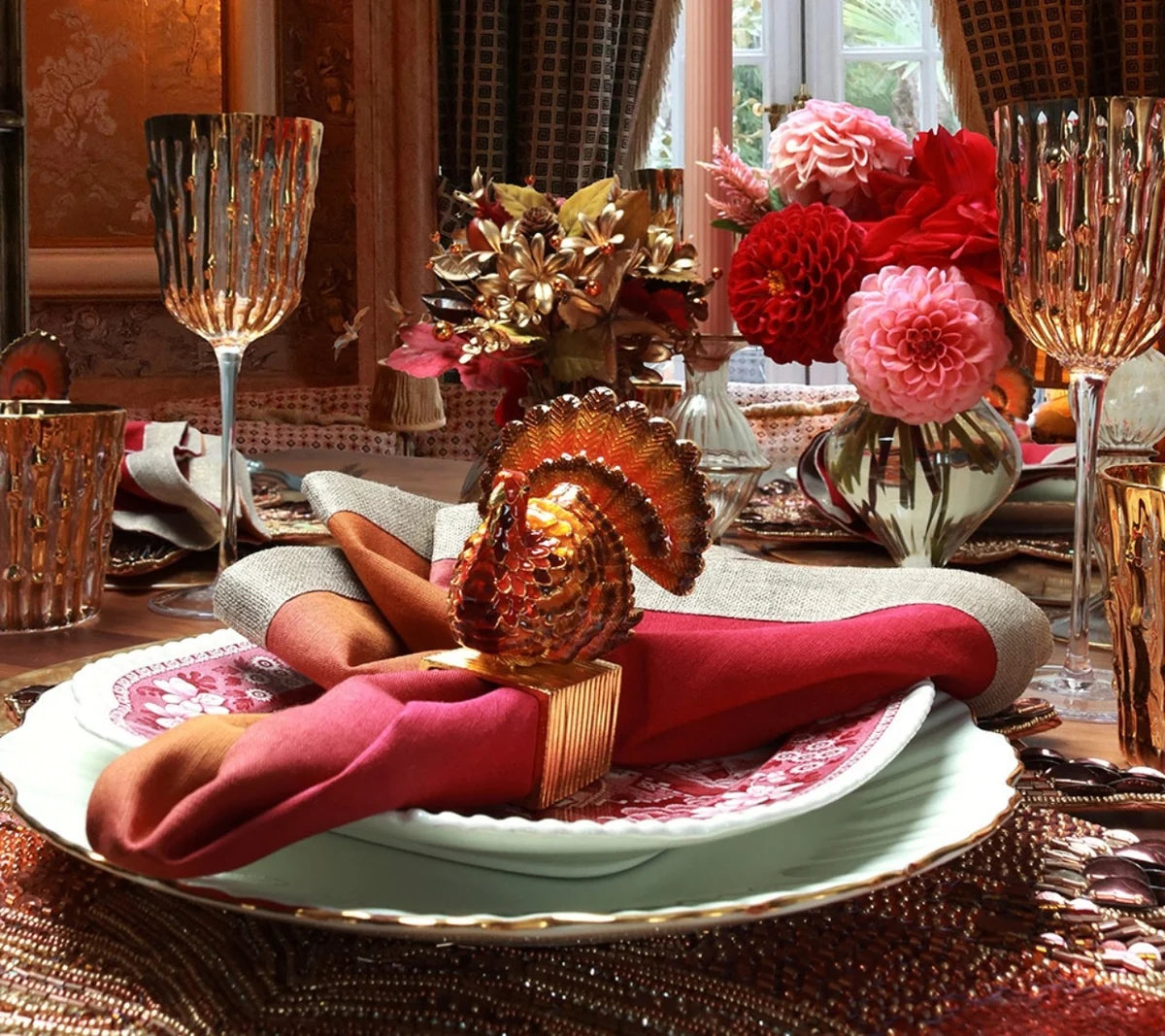Turkey Trot Napkin Ring, Set of 4