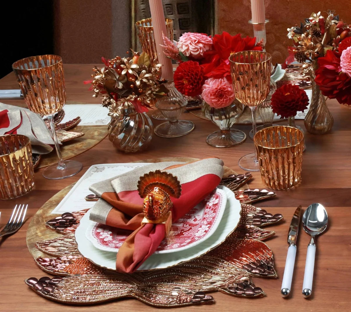 Turkey Trot Napkin Ring, Set of 4