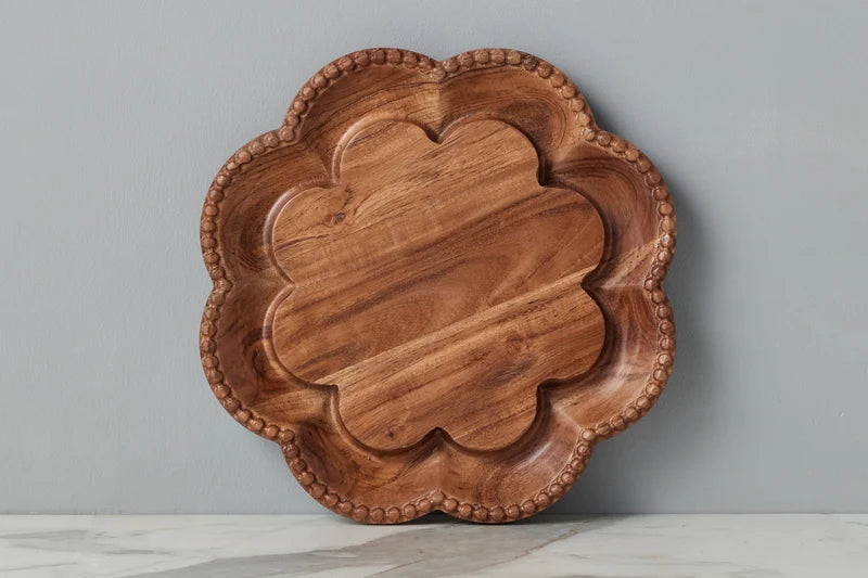 Vintage English Bread Board, Scalloped Lazy Susan