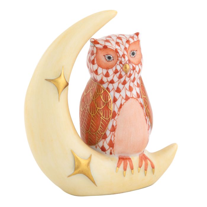 Owl with Crescent Moon