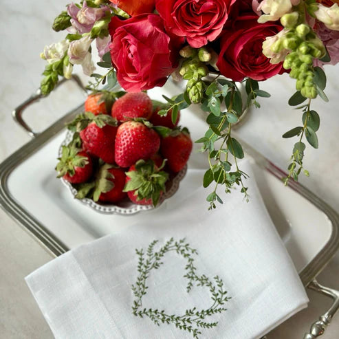 Vineyard Heart Linen Towel