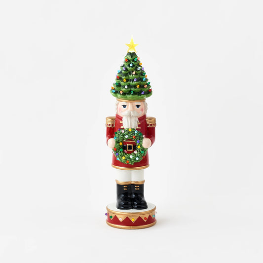 Lit Nutcracker with Tree Hat