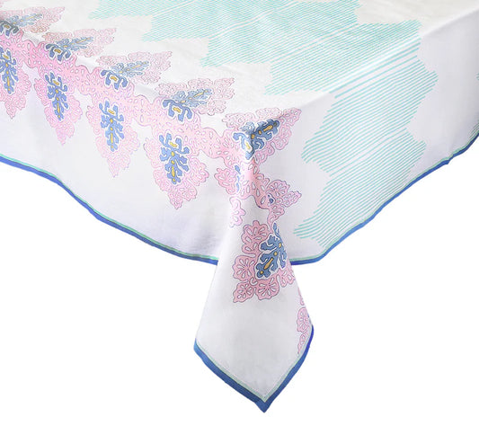 Filigree Tablecloth in White & Sorbet