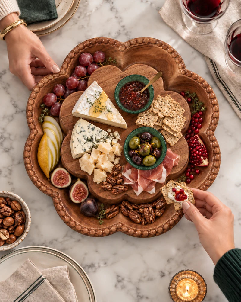 Vintage English Bread Board, Scalloped Lazy Susan