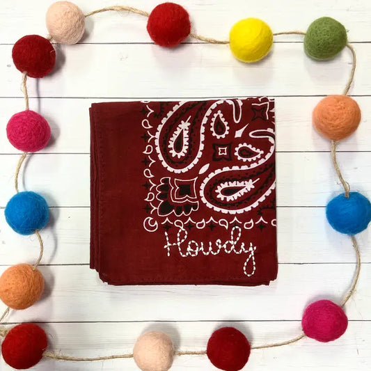 Howdy Embroidered Bandana 70% OFF