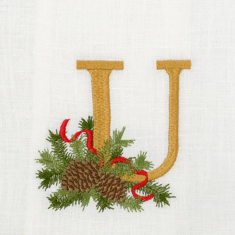 Winter Pine Monogram Towel