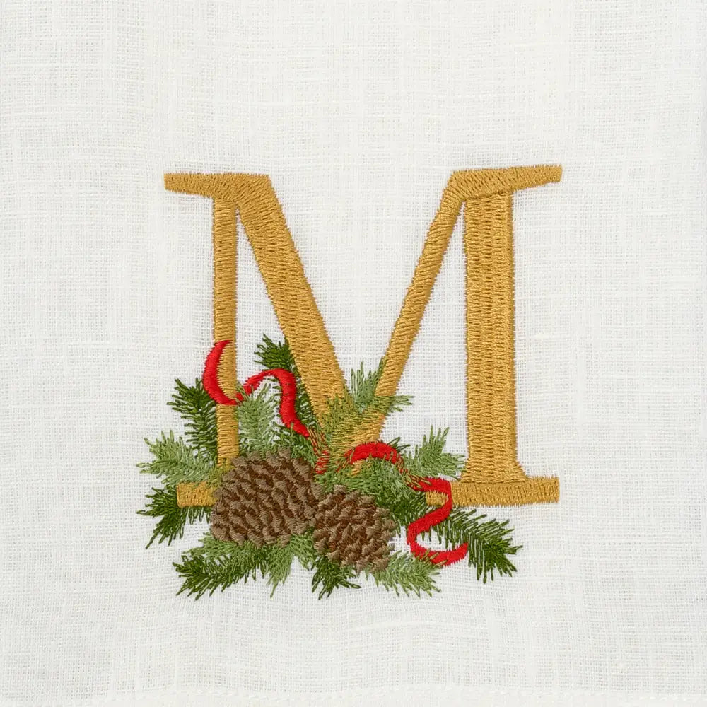 Winter Pine Monogram Towel