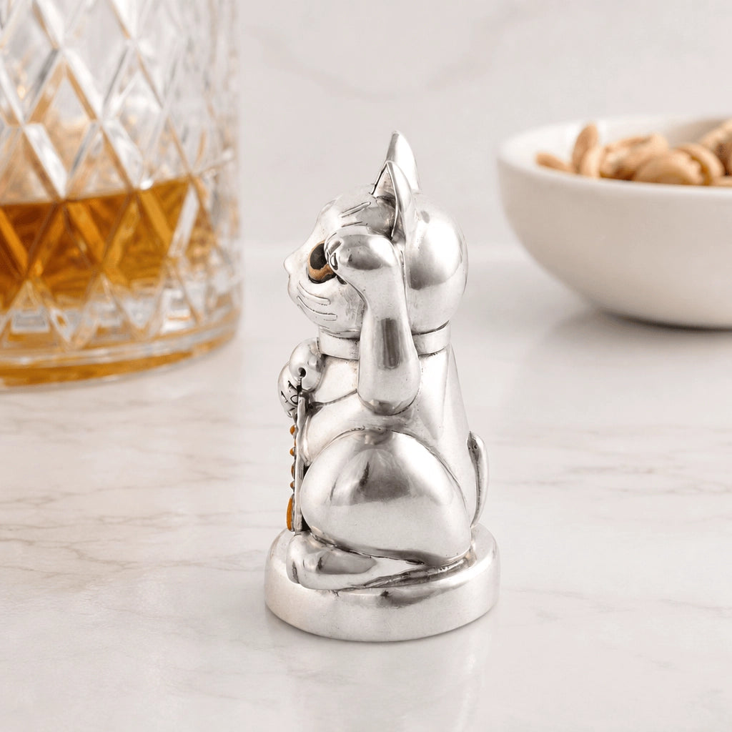 Lucky Cat Pewter Bottle Opener