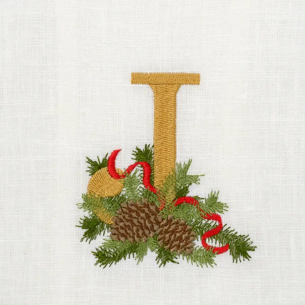 Winter Pine Monogram Towel