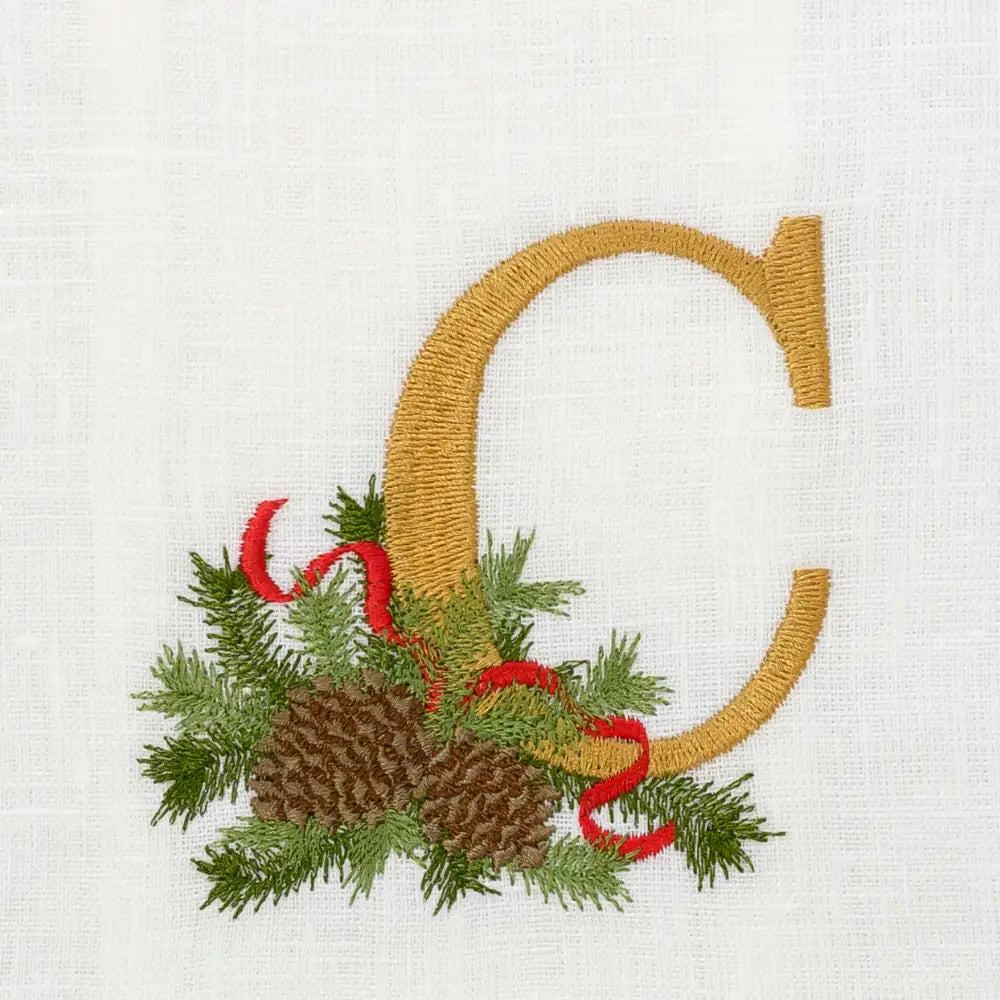 Winter Pine Monogram Towel