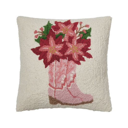 Pink Western Boots Hook Pillow