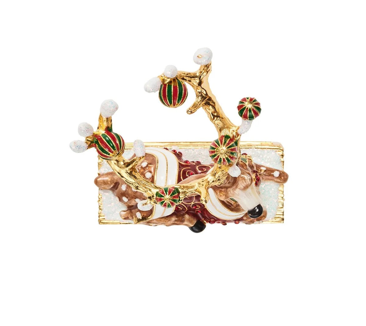 Blitzen Napkin Ring in Brown & Multi, Set of 4