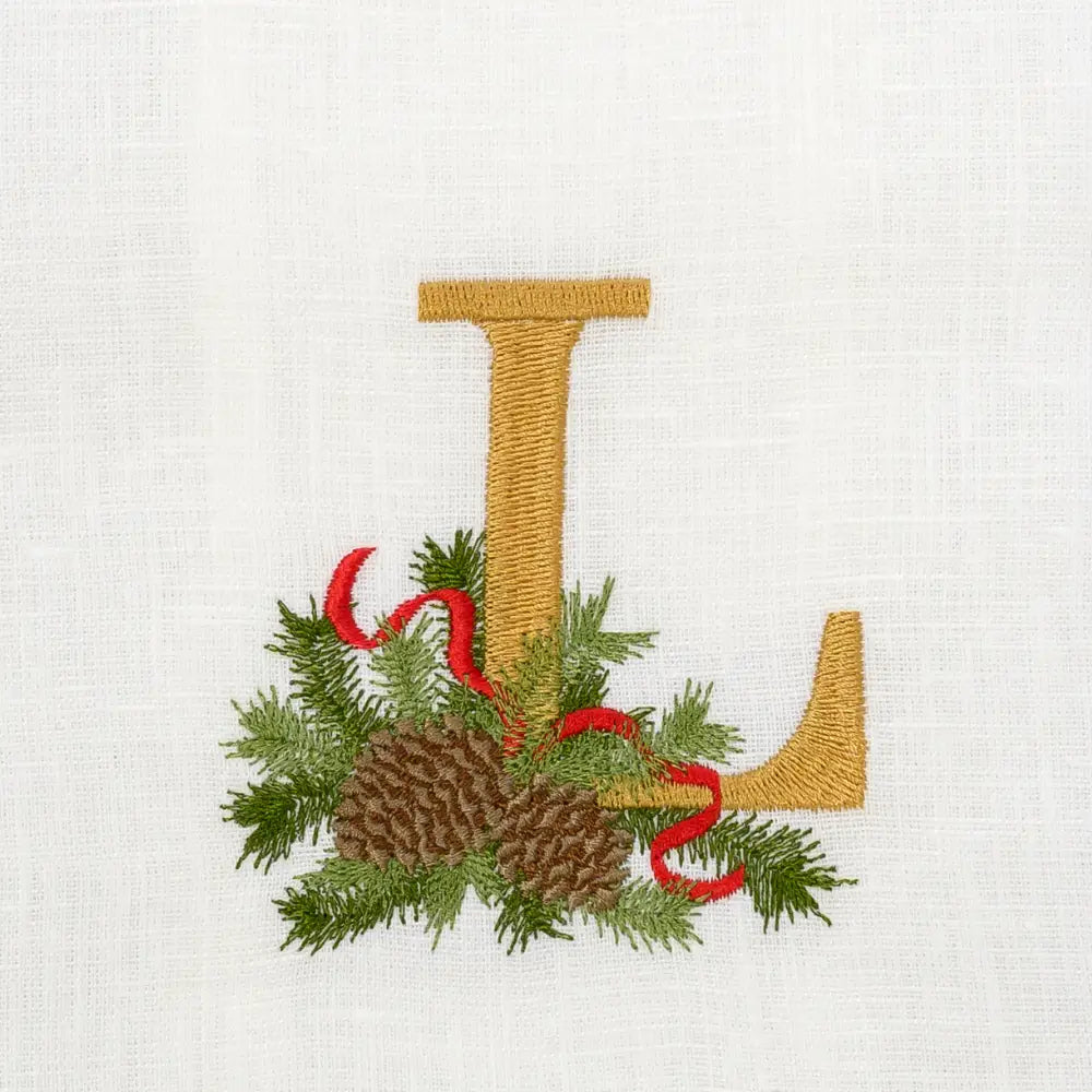 Winter Pine Monogram Towel