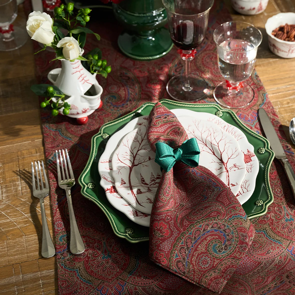 Paisley Red Table Linens