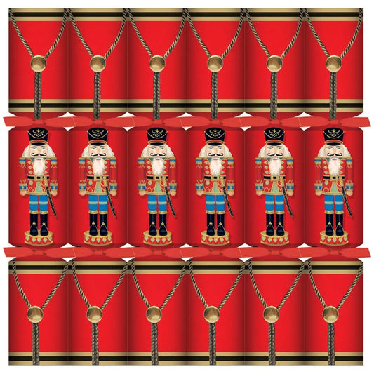 Nutcracker Drum 12-inch Christmas Crackers- box of 6