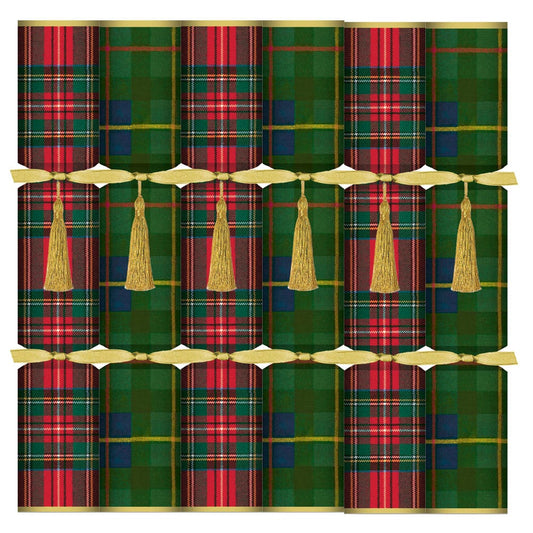 Tartan 12-inch Christmas Crackers- box of 6