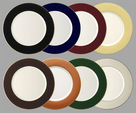 Color Charger Plate with Blue Band and Platinum Rim (White Body)