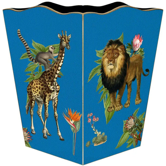 African Obsession Royal Blue Wastebasket