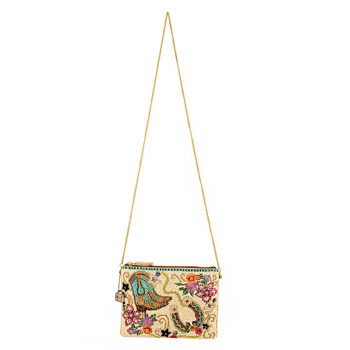 On the Range Western Boots and Horseshoe Ivory Beaded Mini