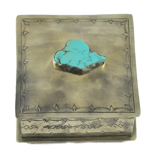 Square Box with Small Turquoise Slab