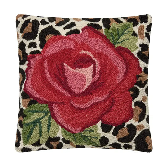 Leopard Rose Hook Pillow