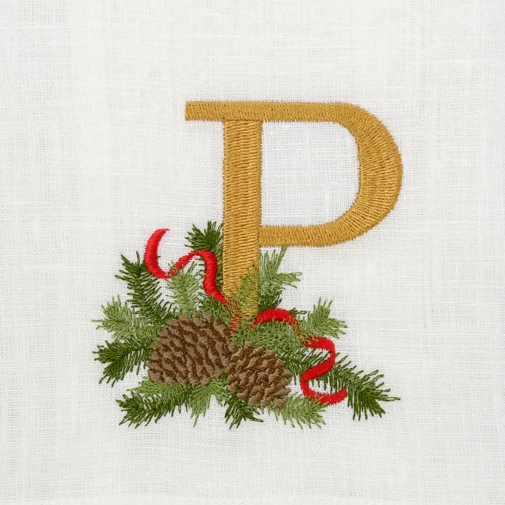 Winter Pine Monogram Towel