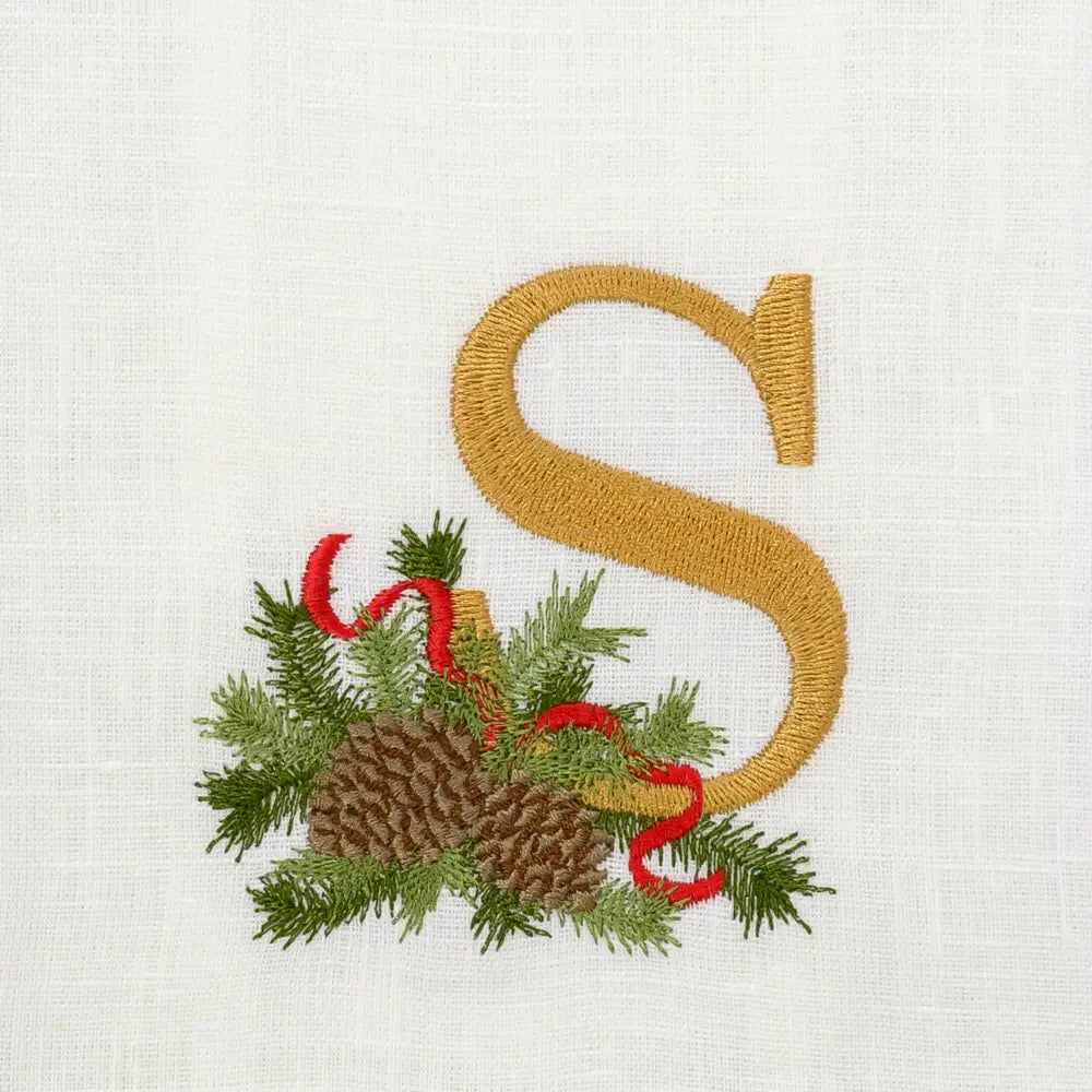 Winter Pine Monogram Towel