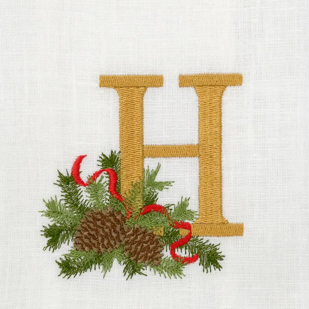 Winter Pine Monogram Towel