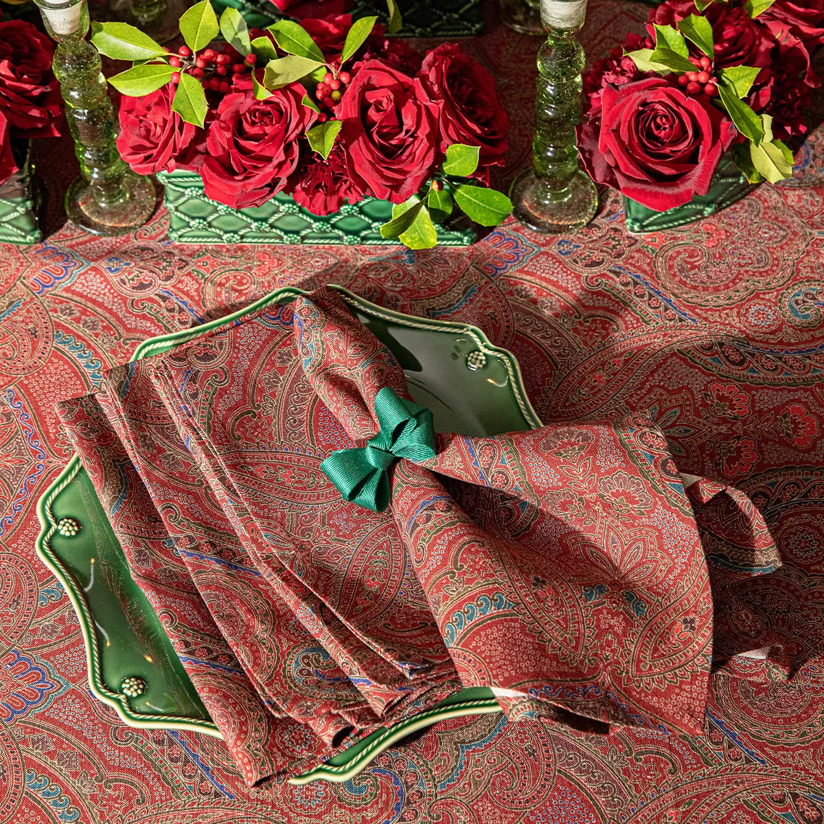 Paisley Red Table Linens