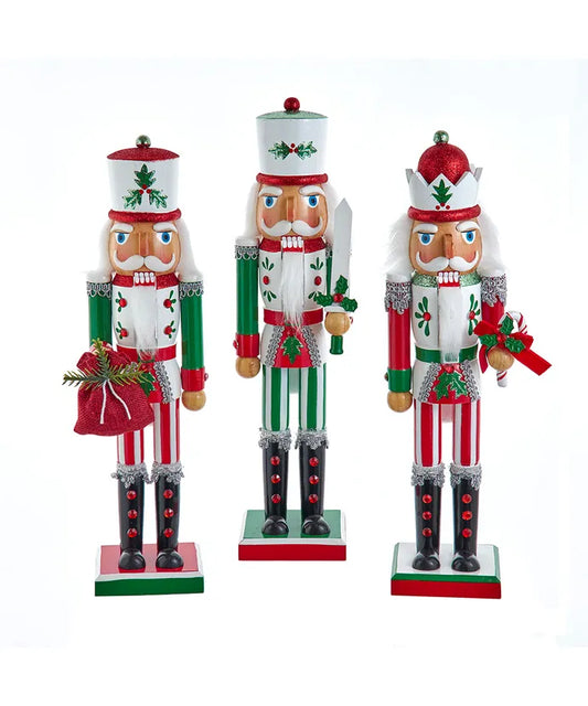 15" Jolly Red & Green Nutcracker (Assorted)