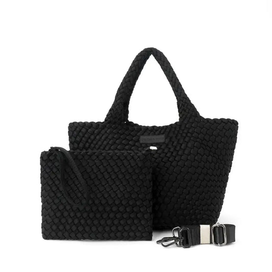 Jet Black Woven Tote