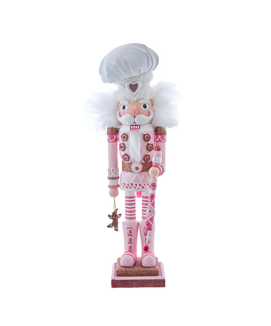 Pink Gingerbread Baker Nutcracker 16"