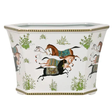 Porcelain Chinoiserie Cachepot