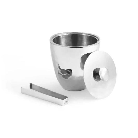 Reflective Ice Bucket with Tongs