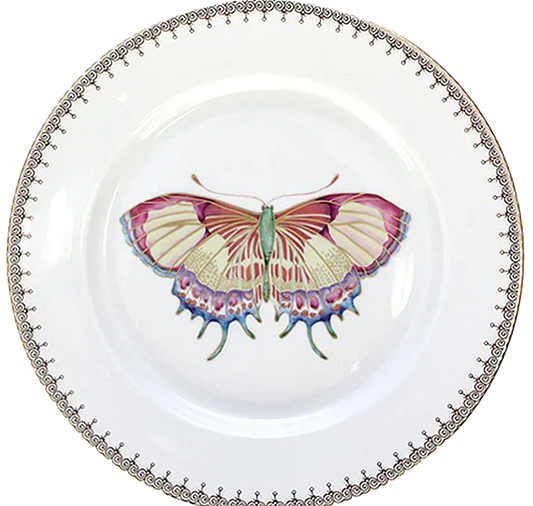 Golden Teardrop Butterfly Dessert Plate