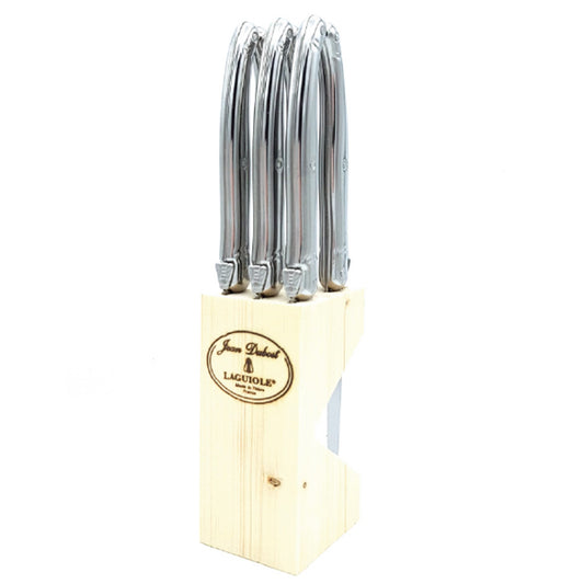 Laguiole 6 Steak Knives in Wooden Block