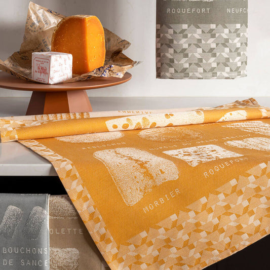 Fromages Tea Towel Beige