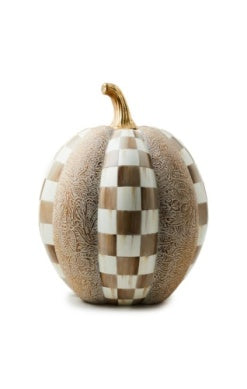 Mocha Check & Block Print Pumpkins