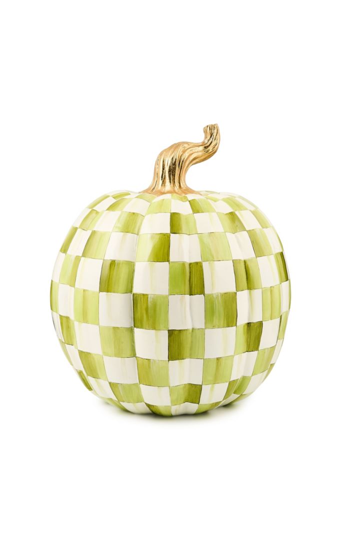 MacKenzie-Childs Moss Check Pumpkins