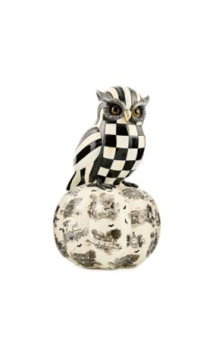Courtly Owl On Toile Pumpkin